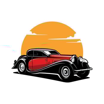 vintage luxury car illustration vector template