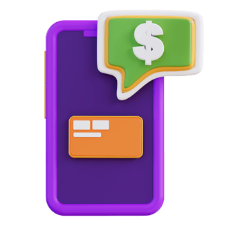 3d illustration check financial balance with mobile phone png