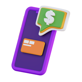 3d illustration check financial balance with mobile phone png
