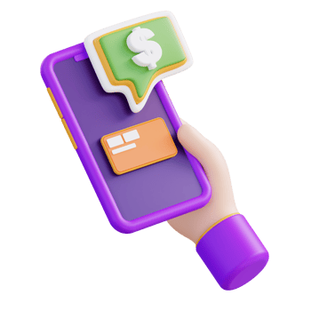 3d illustration hand check financial balance with mobile phone png