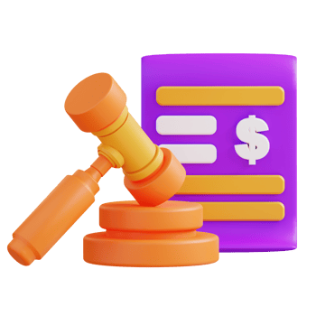 3d illustration of auction document png