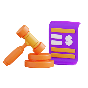 3d illustration of auction document png