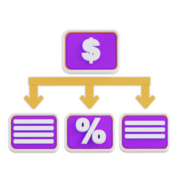 3d illustration of financial mechanism hierarchy png