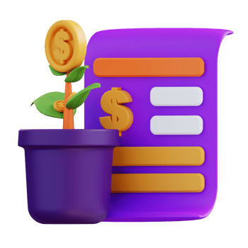 3d illustration of plant and financial investment png