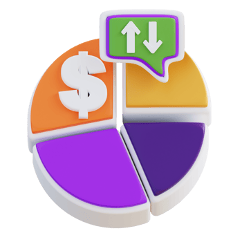 3d illustration pie chart financial percentage png