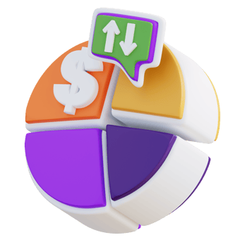 3d illustration pie chart financial percentage png