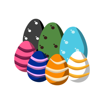 7 easter eggs flat design png