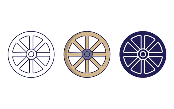 Wagon wheel vector icon