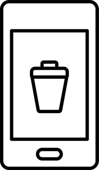 Line vector icon phone, close, delete. Outline vector icon on white background