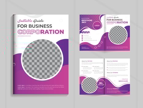 BCreative and Modern Business profile brochure design template 4 pages with shapes for a company or corporate agency vector