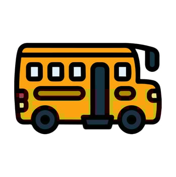 Illustration Vector Graphic of bus transport, school vehicle icon