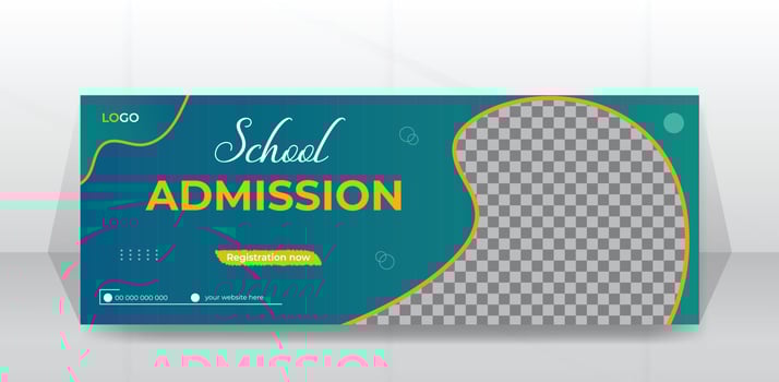 Kids school admission timeline cover Social media post design, or Web banner layout template vector