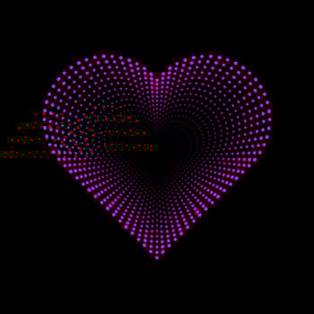 Pink dotted black hole heart logo vector