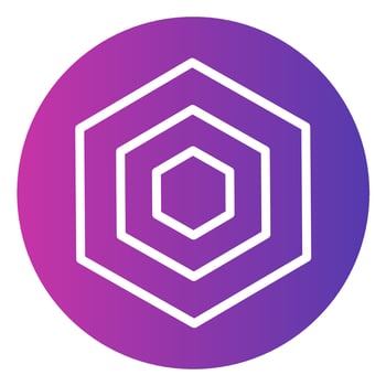 Akropolis AKRO token symbol of the DeFi project cryptocurrency logo in circle, decentralized finance coin icon isolated on white background. Vector illustration.