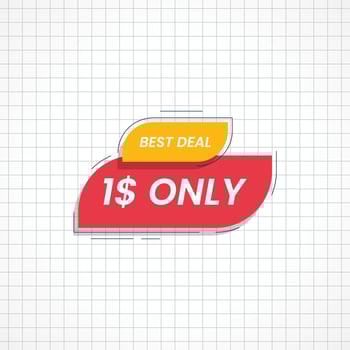 Best deal 1 dollar only sale label template design vector