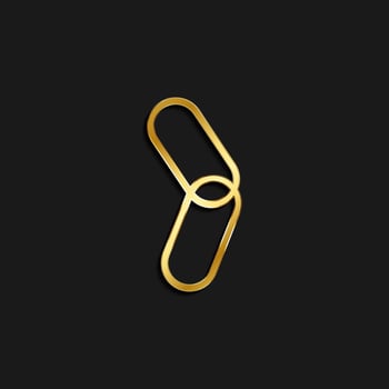 chain, connect, link gold icon. Vector illustration of golden icon on dark background