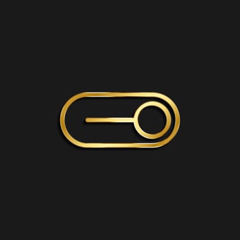 disabled, off, switch gold icon. Vector illustration of golden icon on dark background