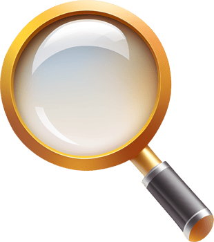 3D magnifying glass icon illustration. png