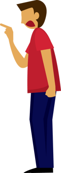 man is arguing with something illustration png