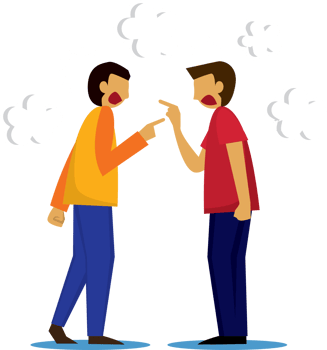 two man arguing illustration png