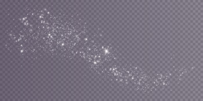White sparks and white stars shine with special light. Vector sparkles. Christmas light effect. Sparkling magical dust particles