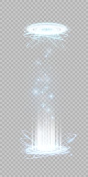 Blue magic portal. Futuristic teleport. light effect. vector