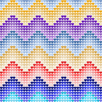 Colorful heart seamless pattern in vector illustration design for knitting, wallpaper, backdrop
