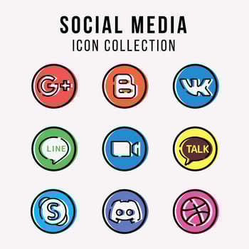 Online Tech Social Media Icon Collection vector