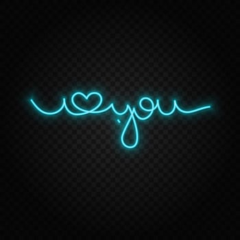 Love one line neon vector icon. One line art, illustration .