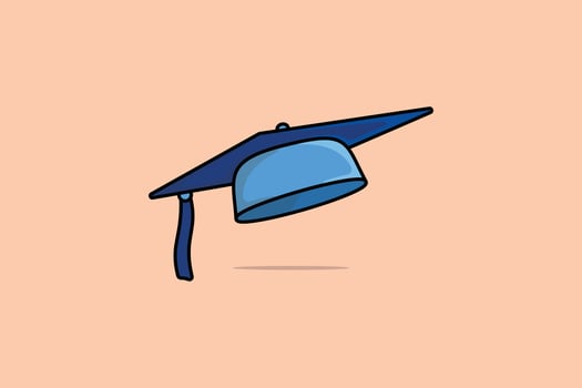 Graduation Cap vector illustration. Education object icon concept. Scholarship logo concept vector design with shadow. Education, degree ceremony concept.