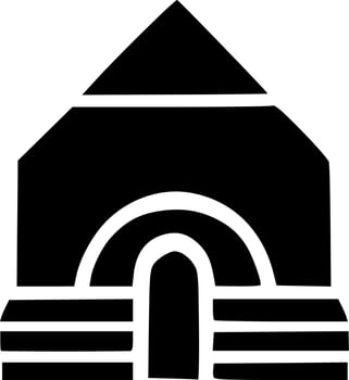 black and white of home icon vector