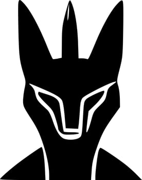 black and white of anubis monster vector
