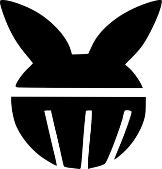 black and white rabbit icon vector
