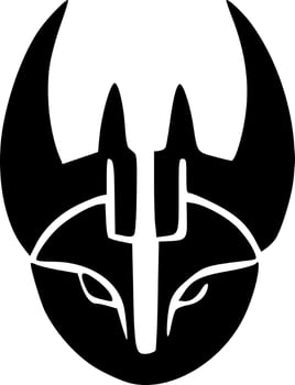 black and white of anubis monster vector