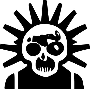 black and white of skull icon vector