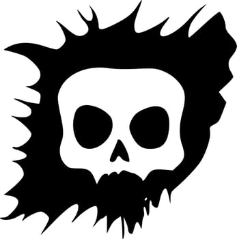 black and white of skull icon vector