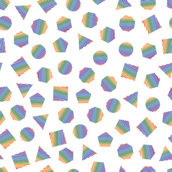 Seamless geometric pattern with multicolored geometric elements for tissue and postcards. Hipsters modern color background. Vector illustration