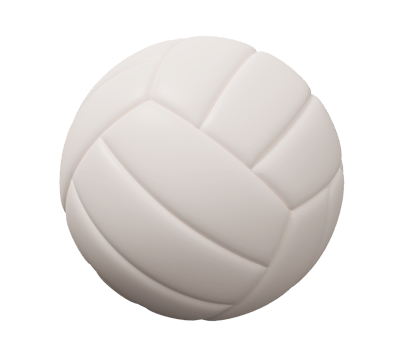 volleyball white ball 3d icon png