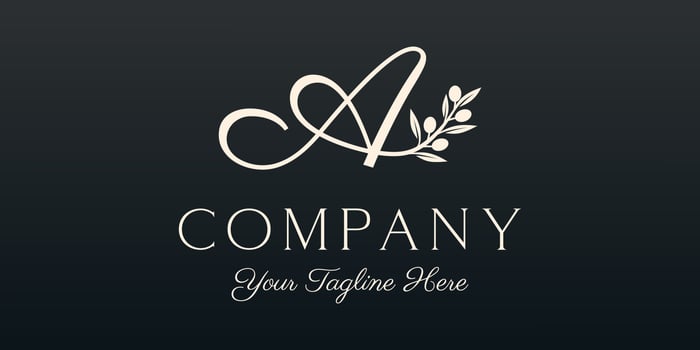 letter A combined twig Olive oil logo design template. vector