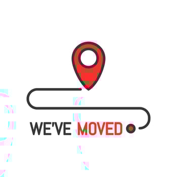 Have move icon, we have moved sign, location pin vector