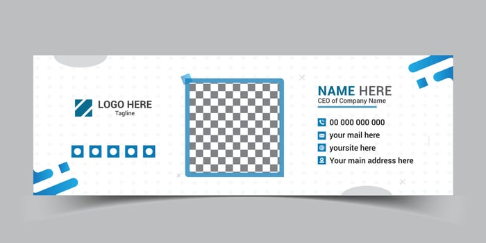 Corporate and modern email signature design vector template