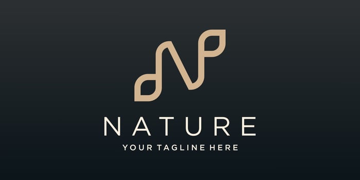 Initial Letter N and leaf Logo vector design.