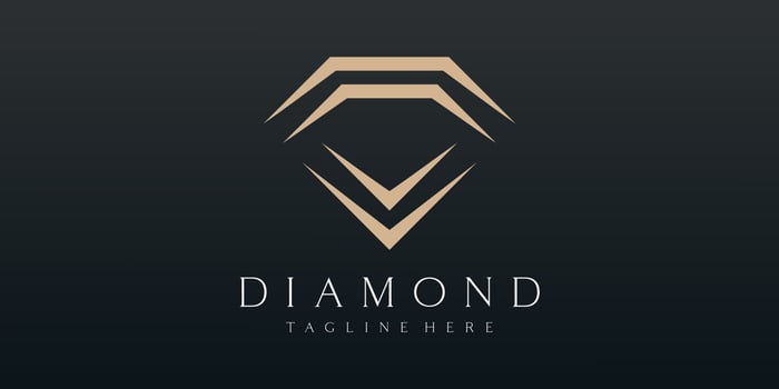 Luxury Diamond jewelry Logo Vector Design.