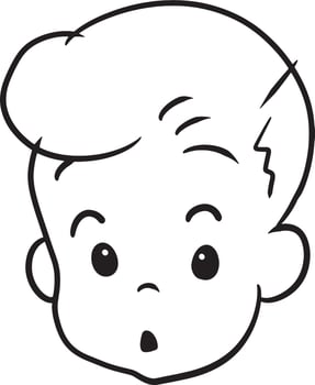 Boy profile logo cartoon doodle kawaii anime coloring page cute illustration drawing clip art character chibi manga comic vector