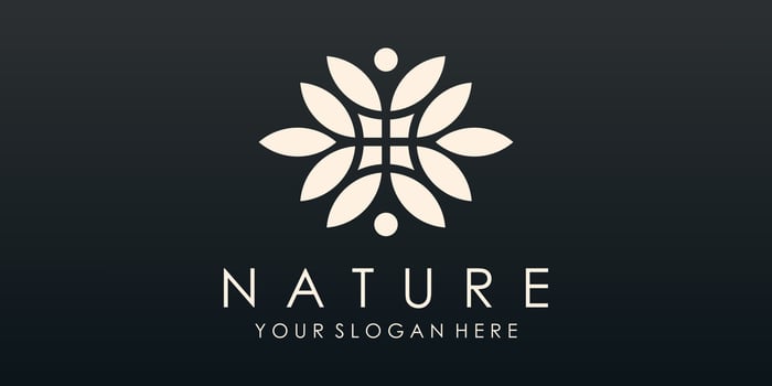 Lotus flower yoga logo design vector. vector