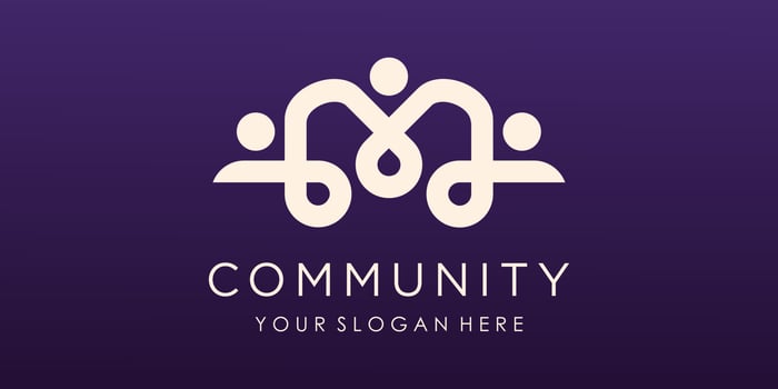 People community logo vector design. logo template can represent unity and solidarity in group