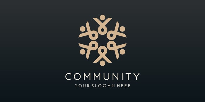 Circle people logo design. Group abstract illustration symbol. vector