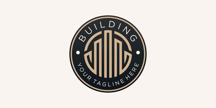 vintage building logo design vector