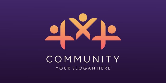 People community logo vector design. logo template can represent unity and solidarity in group