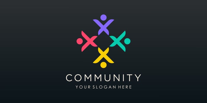 Social Network Team Partners Friends logo design vector